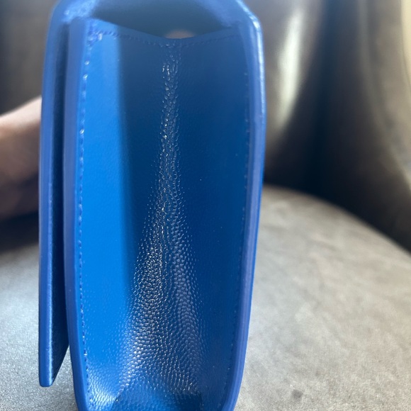 Saint Laurent Blue Leather Clutch with Gold Hardware - Picture 8 of 11